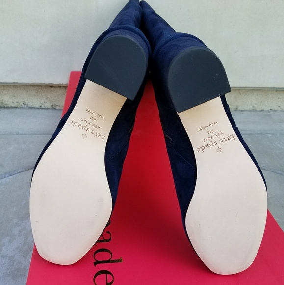 Stunning Navy Suede Kate Spade OTK Boots - Picture 6 of 8