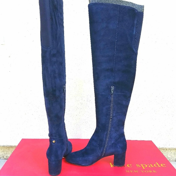 Stunning Navy Suede Kate Spade OTK Boots - Picture 4 of 8