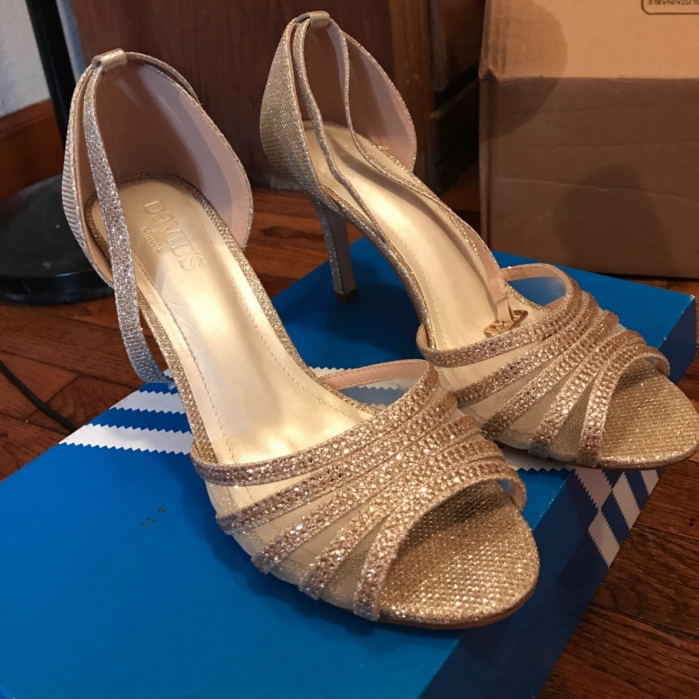 Gold shimmery heels