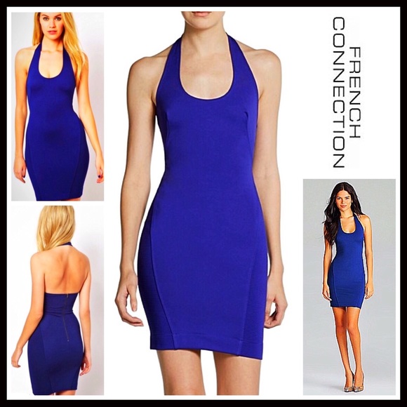 FRENCH CONNECTION BODYCON HALTER MINI DRESS - Picture 2 of 8