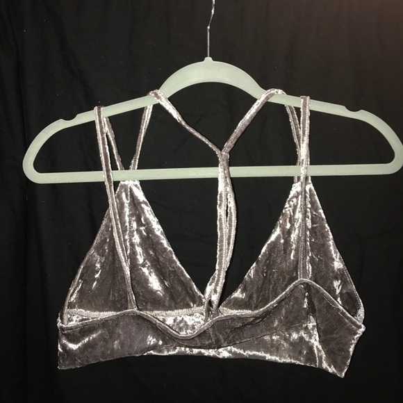 Purpleish grey velvet bra - Picture 3 of 3