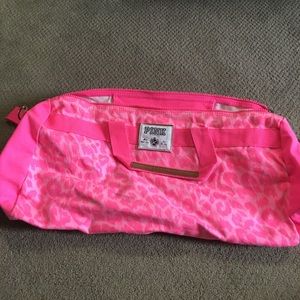 Pink duffle bag