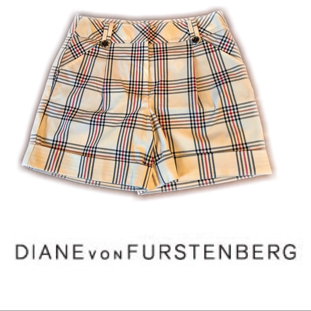 Diane von Furstenberg Plaid Shorts