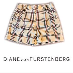 Diane von Furstenberg Plaid Shorts