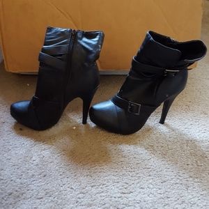 Black high heel boots