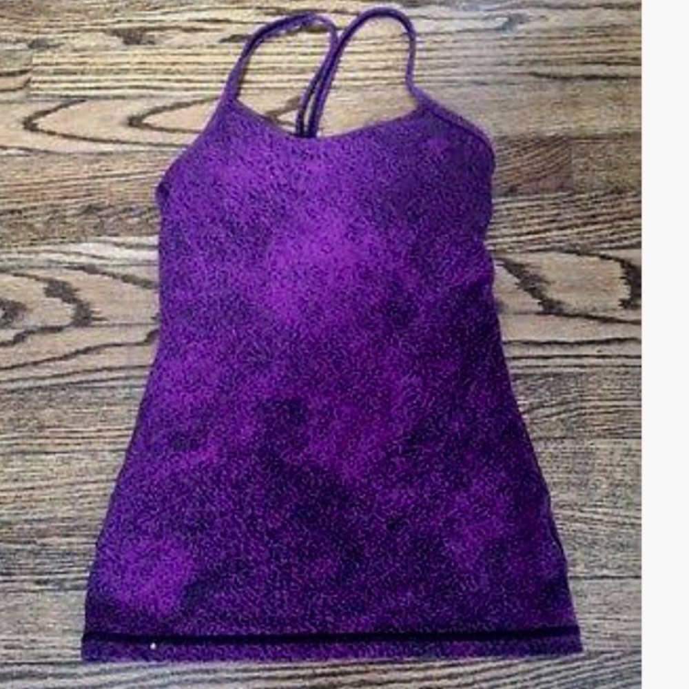 Lululemon Power Y tank top Aurora black Purple sz8