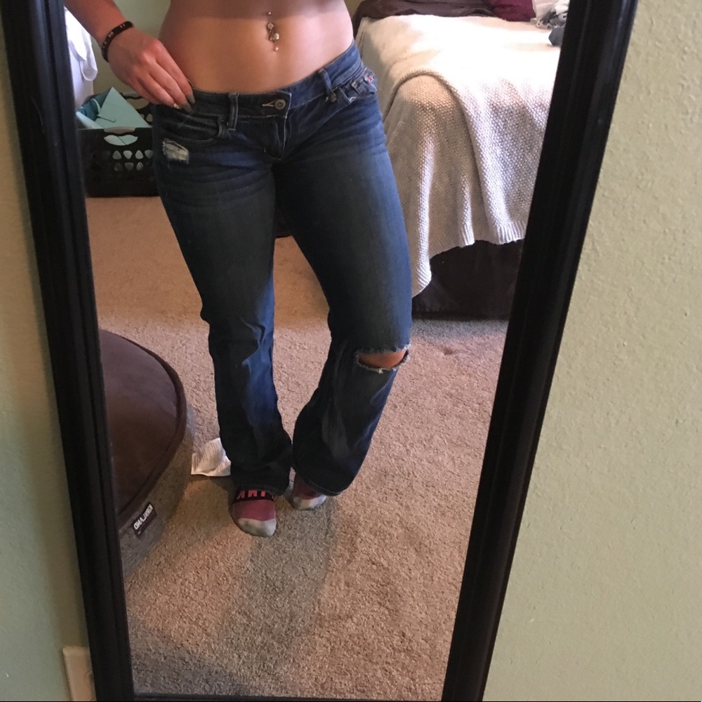 Hollister ripped low rise jeans