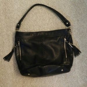 B.Makowsky Black Leather Bag
