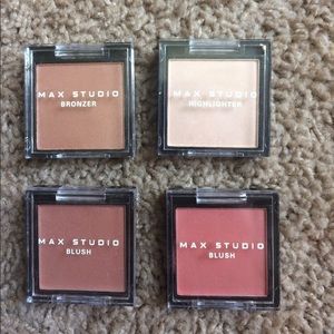 Powdered bronzer blush and high lighter