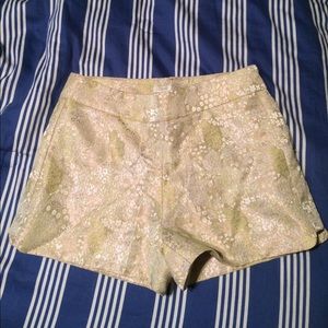 JCrew green and pink metallic shorts