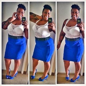 Plus size blue Lane Bryant bandage skirt 18/20