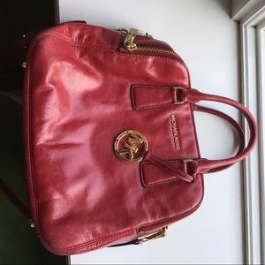 Authentic 3 zipper Red MK Bag