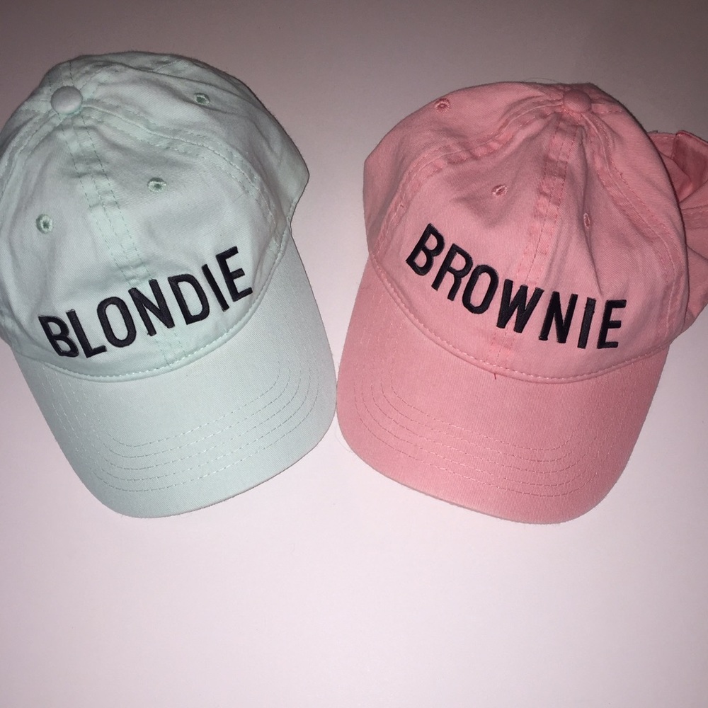 Blondie &a Brownie BFF hats: PAIR - Picture 1 of 3