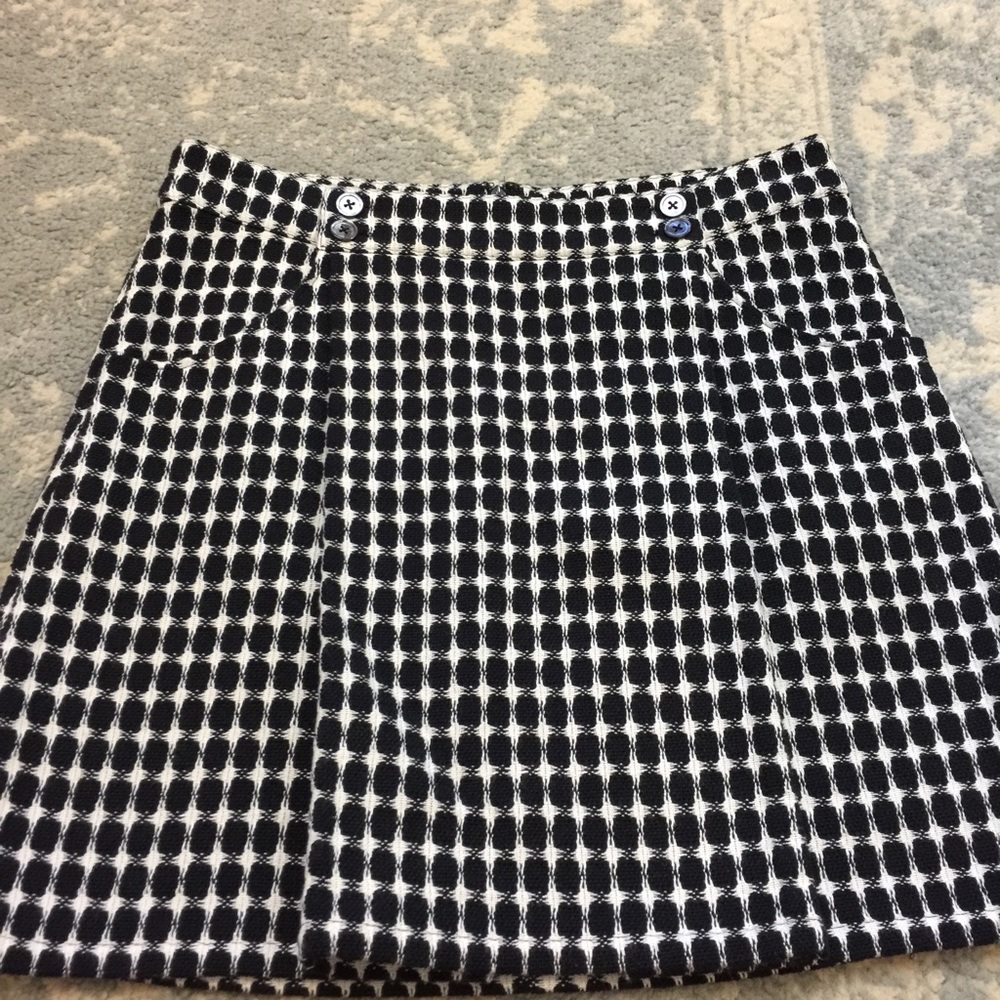 Vera Wang Lavender Label Navy Knit Pleat Skirt - Picture 2 of 8