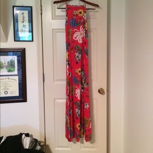 Asos red floral maxi dress