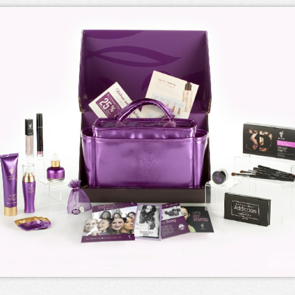 Makeup,  skincare products, brushes