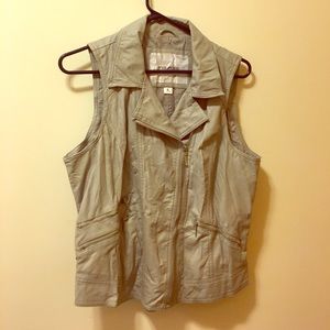 Faux leather vest