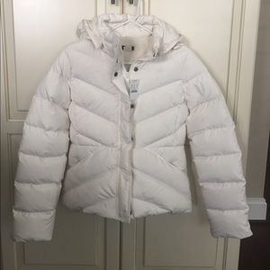 XS J. Crew Puffer Coat. White. New with tags!