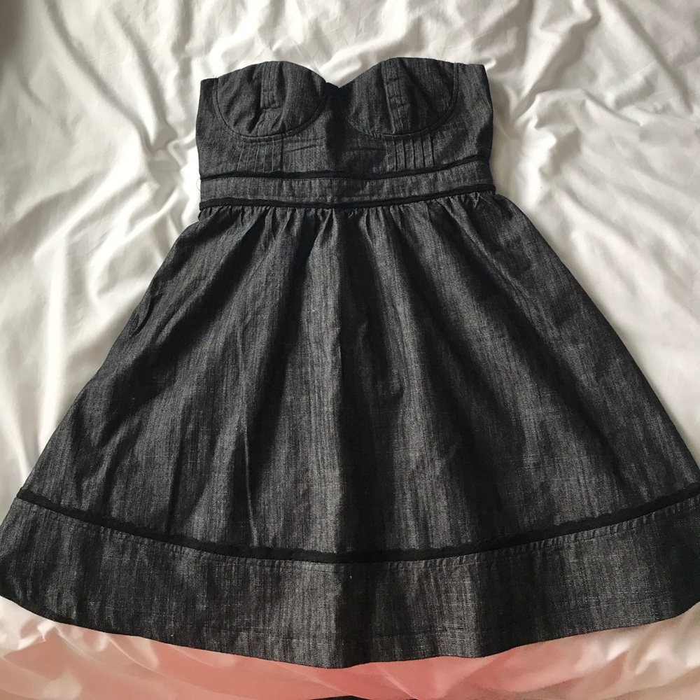Strapless jean dress