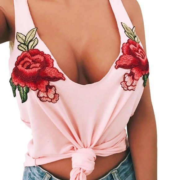 Tops - New! Pink Embroidered Top