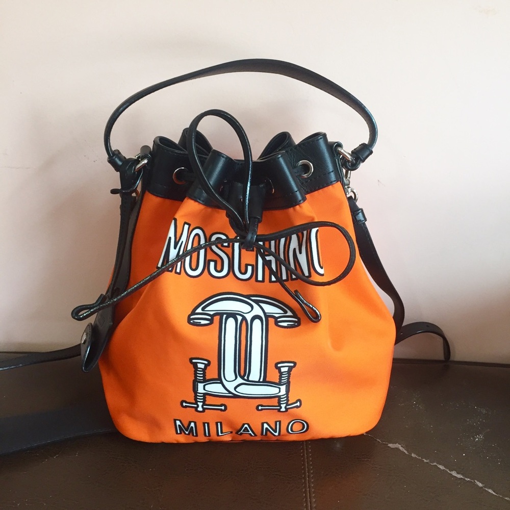 brand new MOSCHINO orange bucket bag