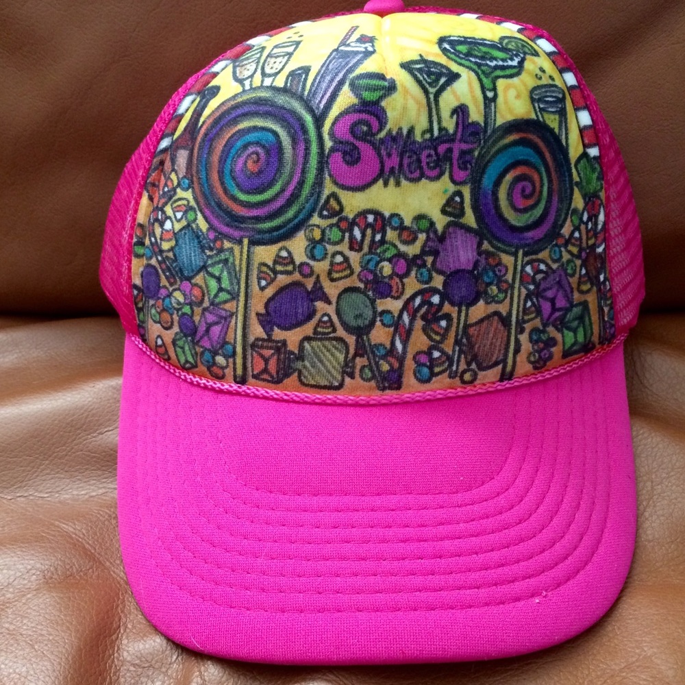 Adorable pink mesh cap Sweet candy sugar addict
