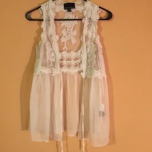 Sheer Lace Cynthia Rowley coverup kimono boho