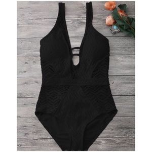 Lace Plunge swimsuit