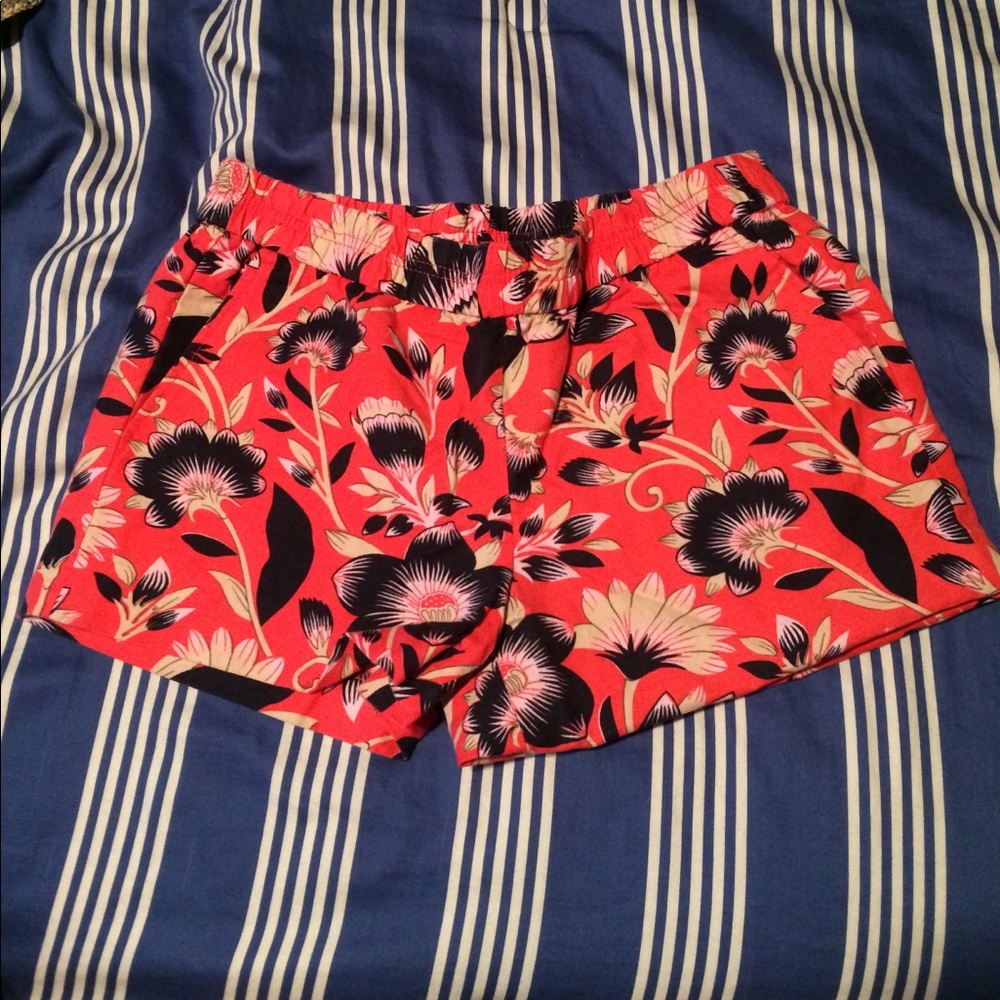 JCrew pink floral boardwalk shorts