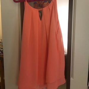 Orange/pink blouse NEVER WORN. Fancy crop top (M)