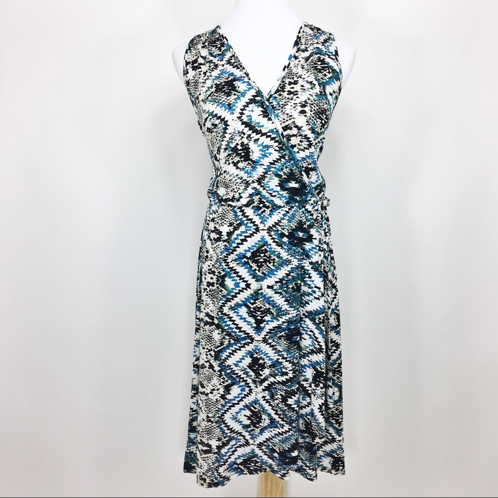 Loveappella Stitchfix Stef Faux Blue Wrap Dress