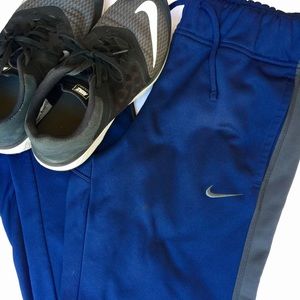 NIKE Track Blue and Gray Fleece Lined Sweatpants