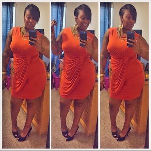 Orange plus size dress 16W