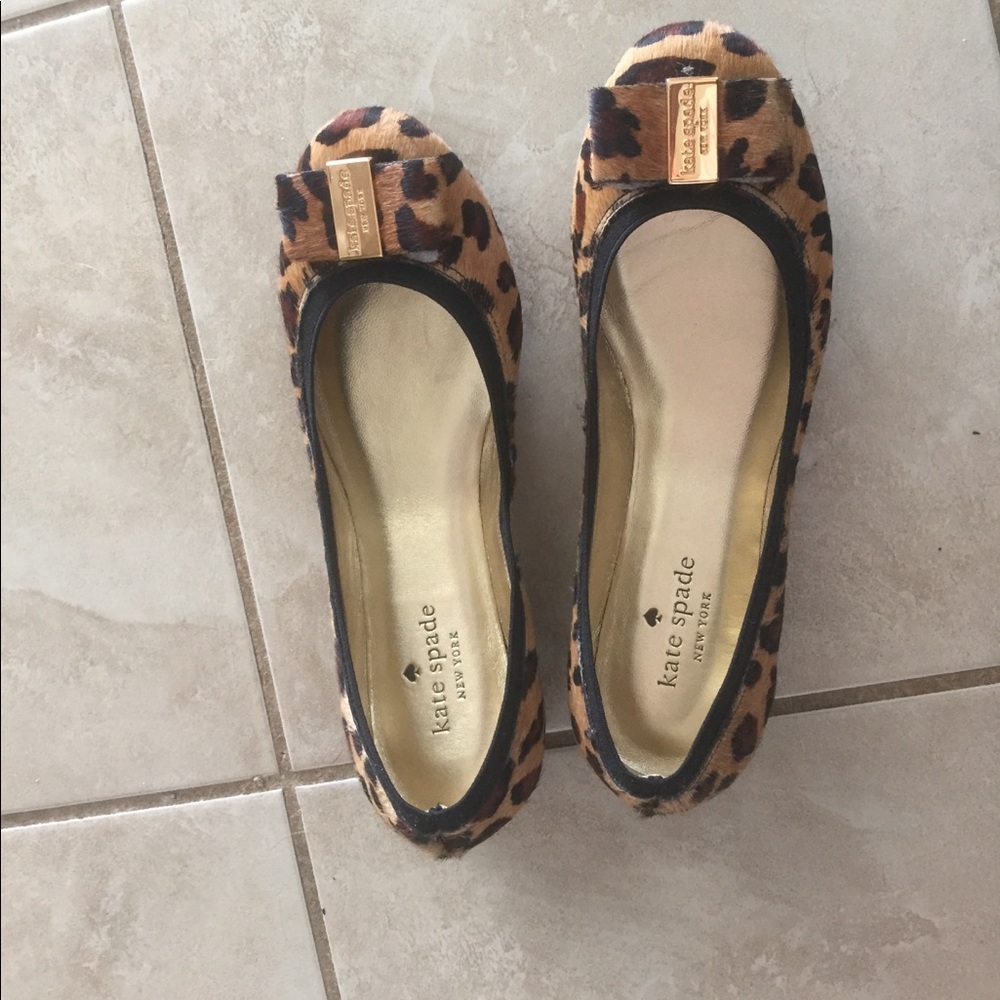 Kate Spade Leopard Calf Hair Flats
