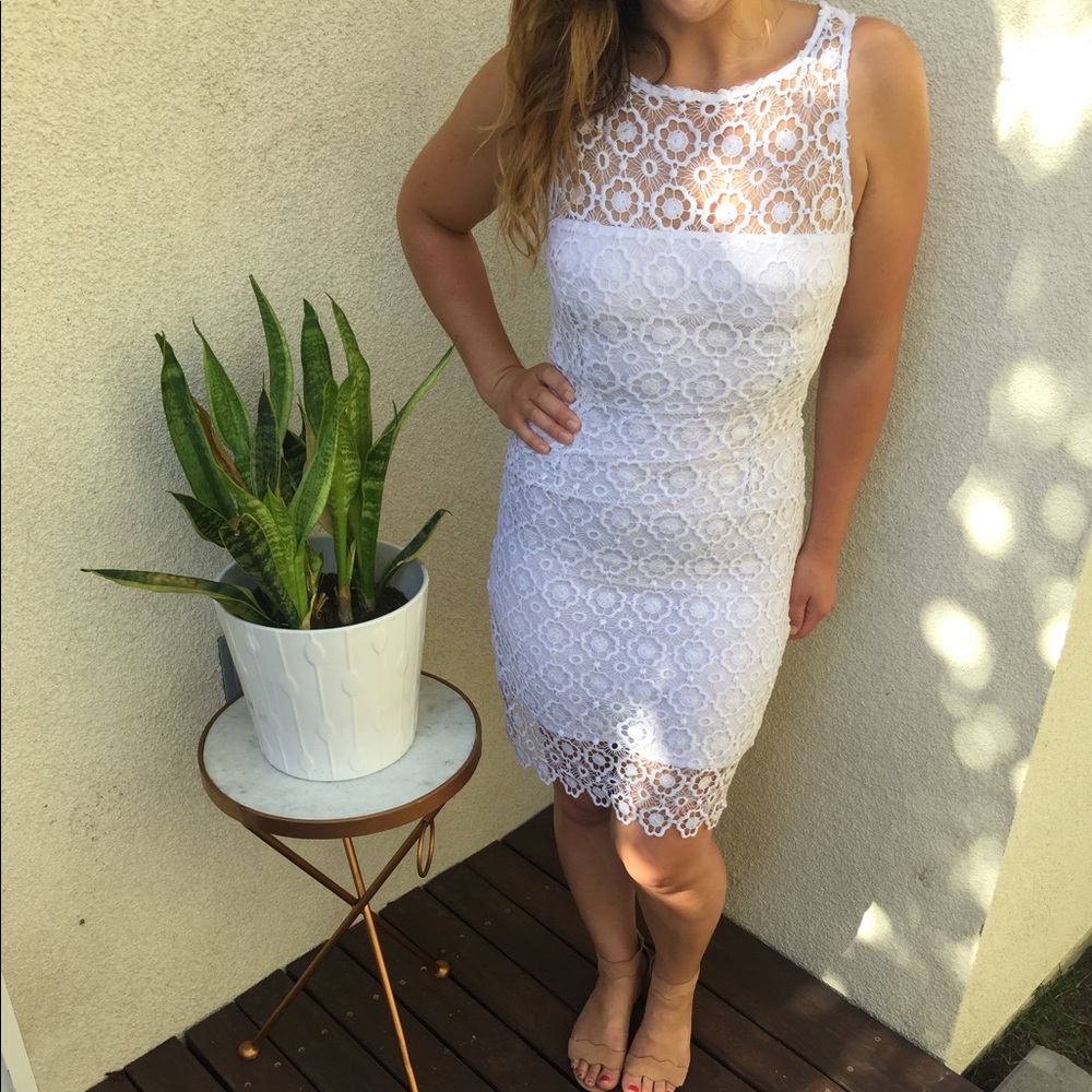 Bb Dakota Marrow white lace sample dress