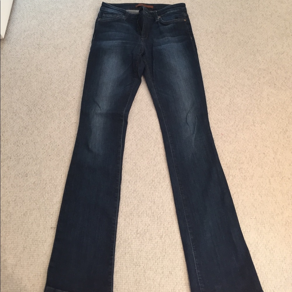Stretch and flare straight leg jeans