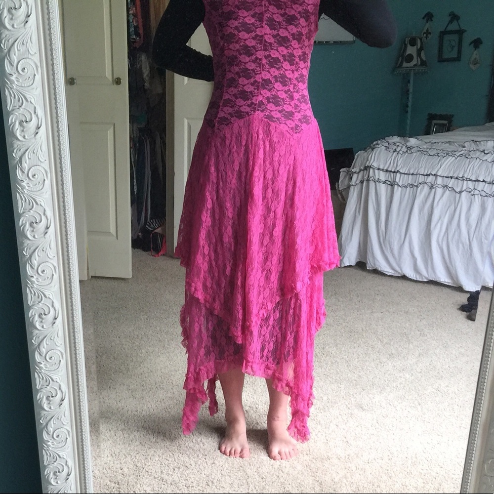 Pink lace dress