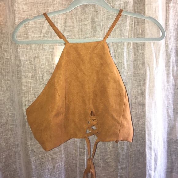 Faux suede crop top - Picture 2 of 3