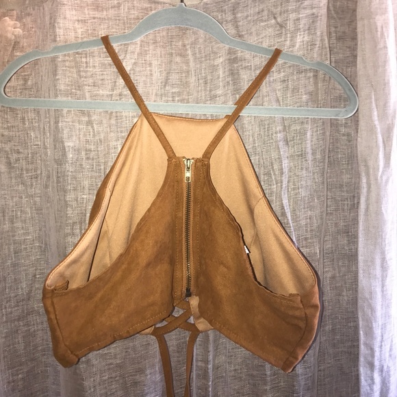 Faux suede crop top - Picture 3 of 3