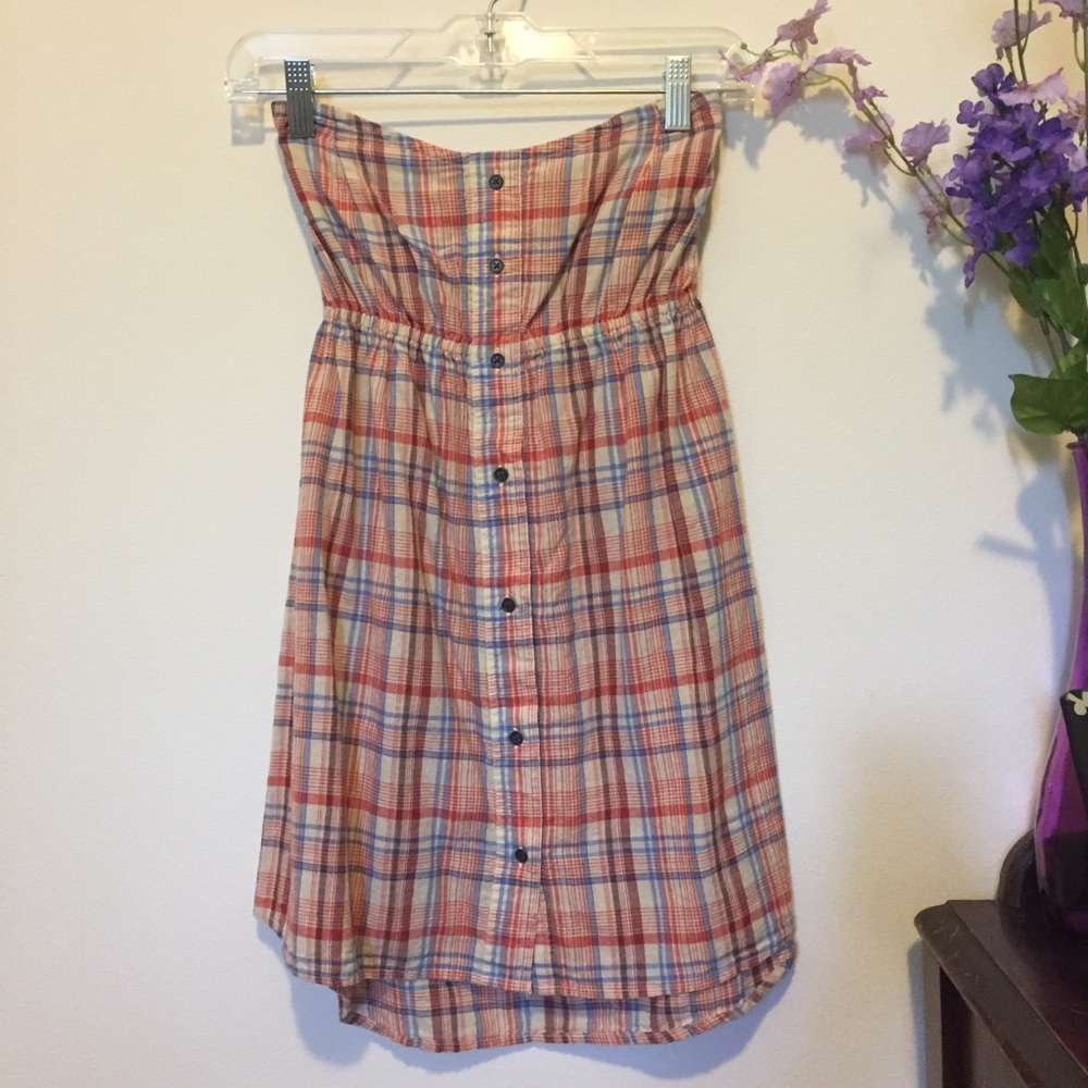 Plaid Bandeau Tunic Top