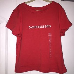 Red "Overdressed" Crop Top