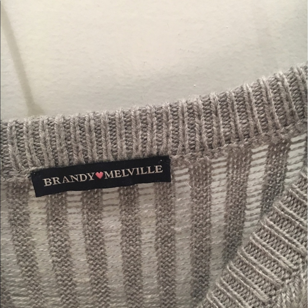 Brandy Melville grey knitted hole sweater - Picture 2 of 2