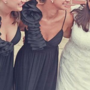 Black, formal bridesmaid dress