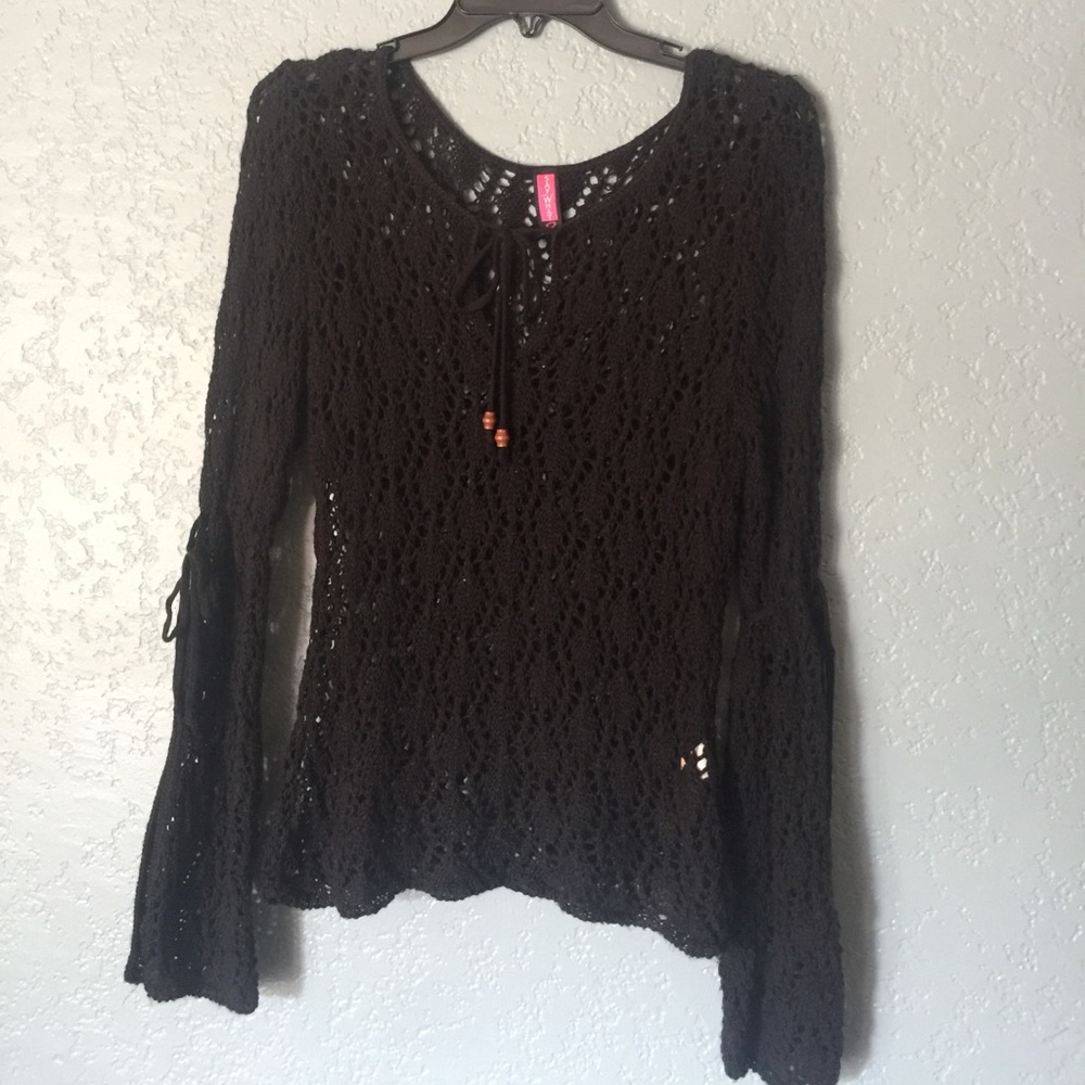 Black crocheted top