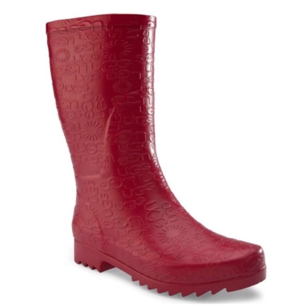 UGG Wilshire Red Logo Short Rain Boots - Picture 2 of 8