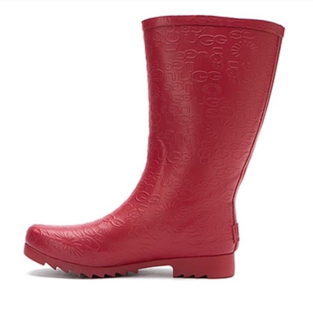 UGG Wilshire Red Logo Short Rain Boots - Picture 3 of 8