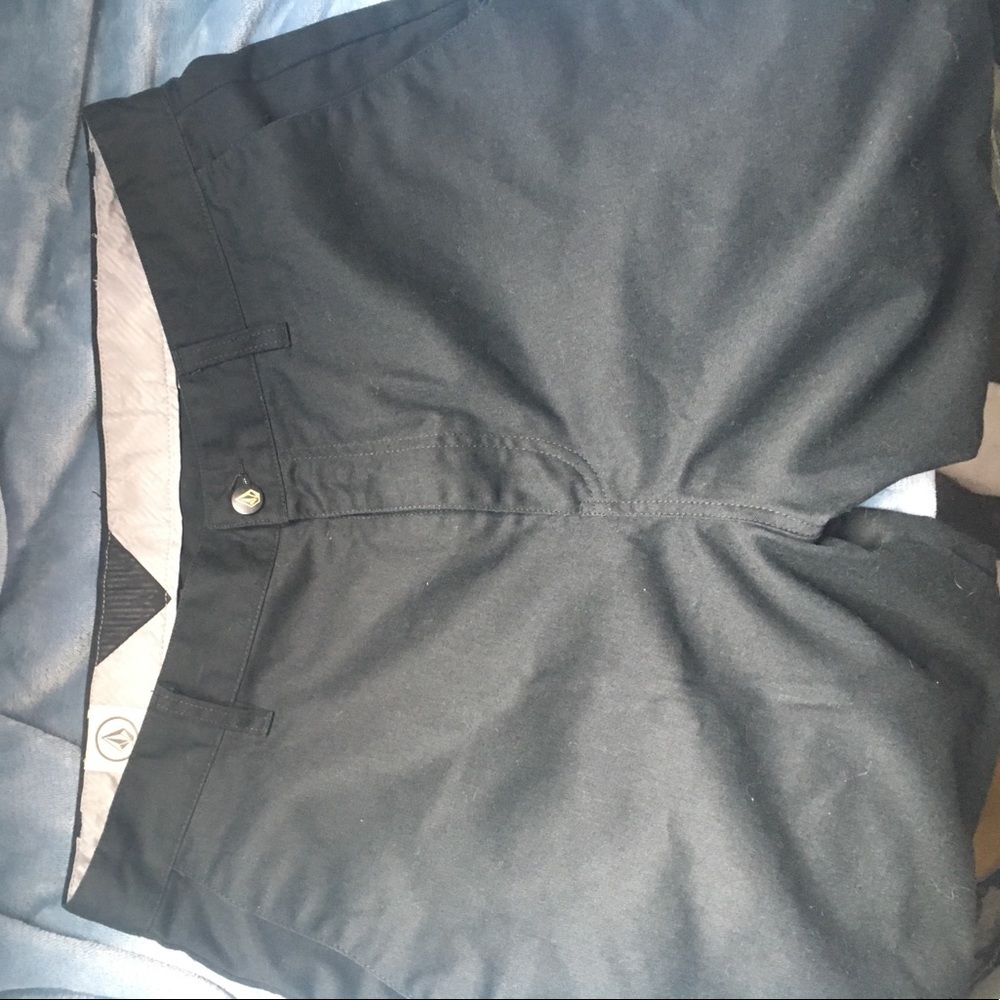 Volcom Black Flat Front Shorts