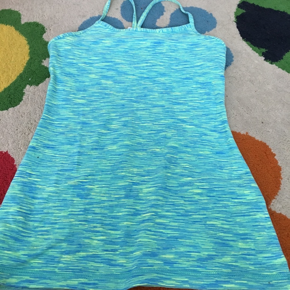 Neon Blue and neon Green Ivivva tank