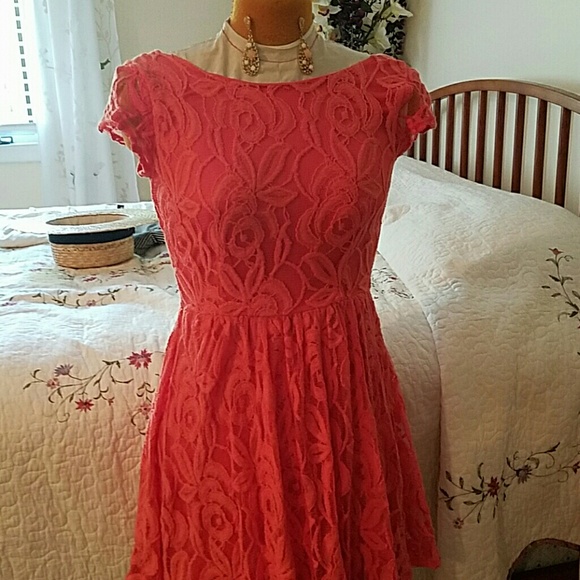 B. Darlin: coral fit and flare dress - Picture 1 of 5