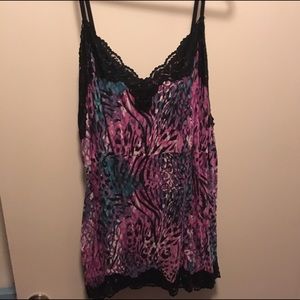 Animal Print Camisole with lace